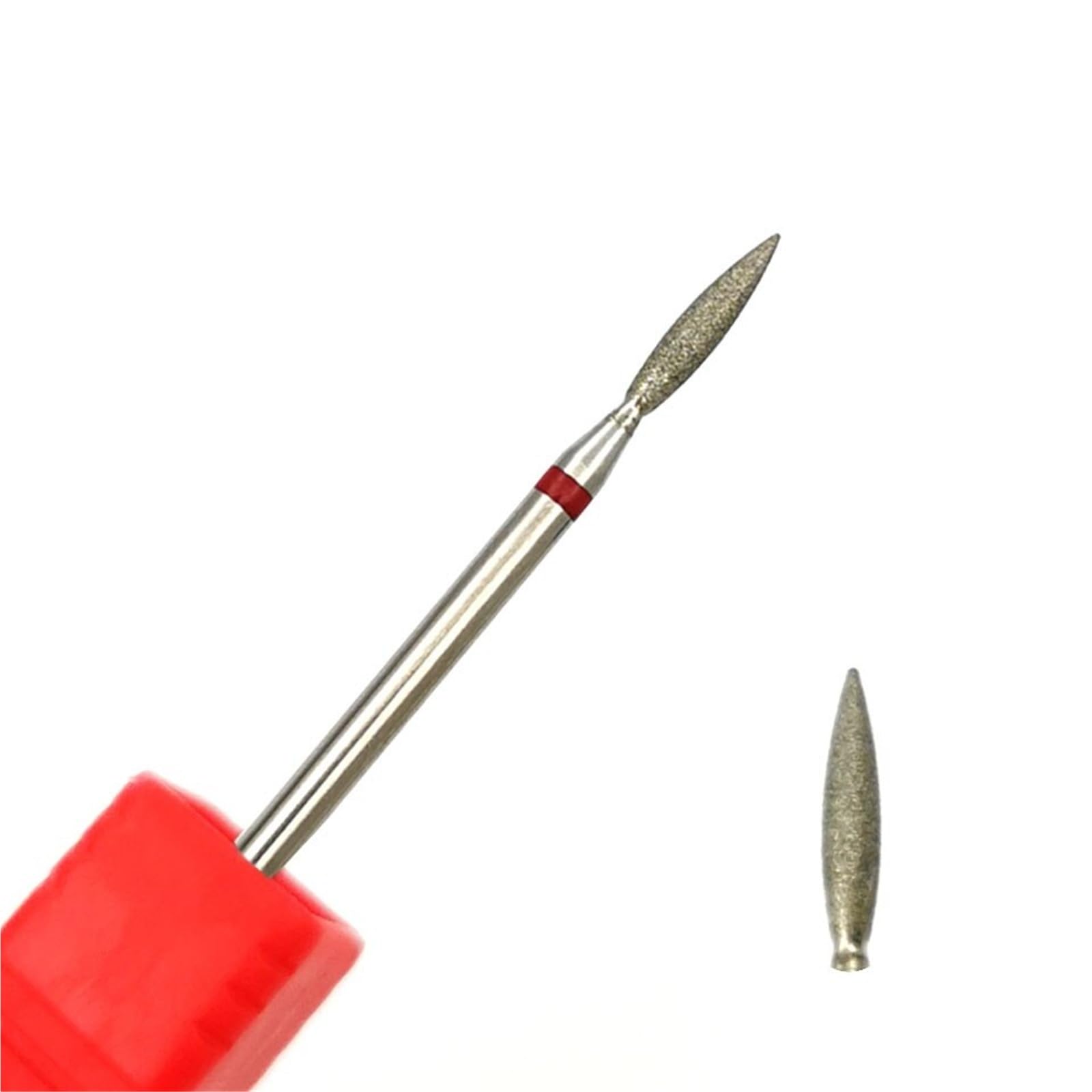 Brocas de diamante fino para uñas, fresas en forma de llama, para limpiar cutículas, 1 unidad (H0210D-F) ZCKHNQOP