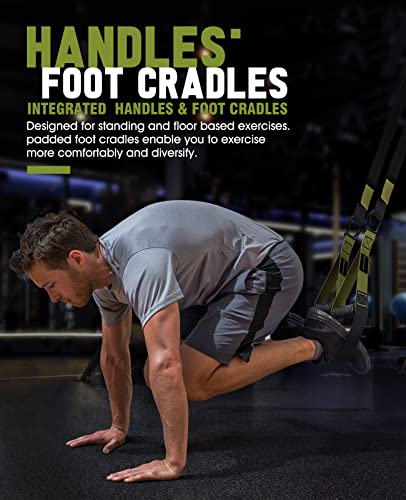 Home Resistance Training Kit, Bodyweight Resistance Straps for Full-Body Workout, 2 Adjustable Workout Straps with Handles, Door Anchor, Supports Up to 500Lbs | All-in-ONE Home Gym Equipment