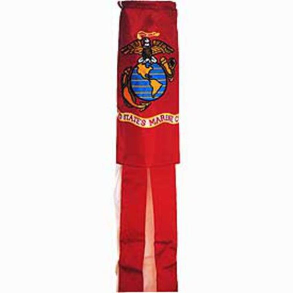 U.S.M.C. Embroidered Windsock 60". Polyester, Red