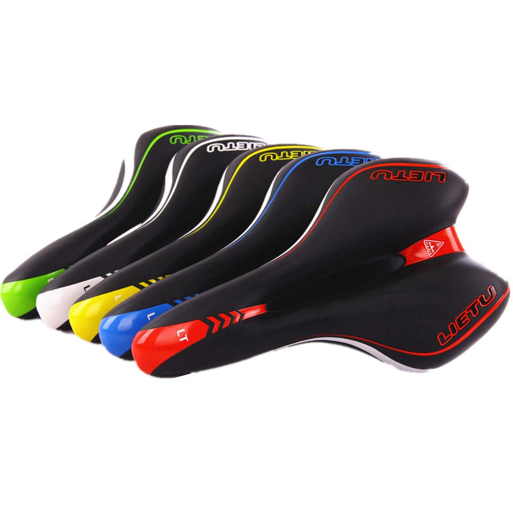 Selle De Vélo Confortable Rembourrée Pour Homme - Siège VTT Avec Housse PU Cuir, Absorption Chocs Respirante