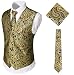 Produktbild WHATLEES Herren Klassische Paisley Jacquard Weste & Krawatte und Einstecktuch Weste Anzug Set, Ba0213-gold, S