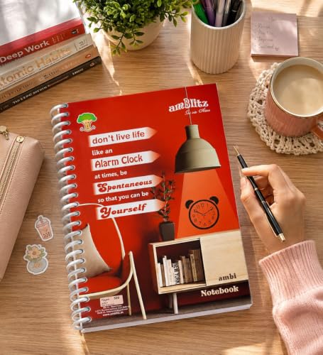 Image of amblitz Spiral Notebook | UnRuled | 500 Pages | A4 Size - 21 X 29.7 CM | 70 GSM Thick Paper | Notebook for Student