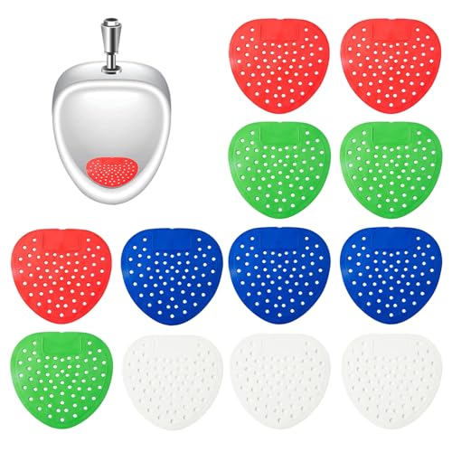 Filtros de Urinario, 12 Piezas Rejilla para Urinario con Fragancia, Para Aseos de Centros Comerciales, Aseos Públicos, Cuartos de Baño, Rojo, Azul, Verde, Blanco