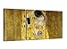 Canvashop Quadri Moderni Klimt 218x100 cm Quadro Il Bacio su tela canvas grandi dimensioni stampe da parete arredo casa testiera camera da letto testata