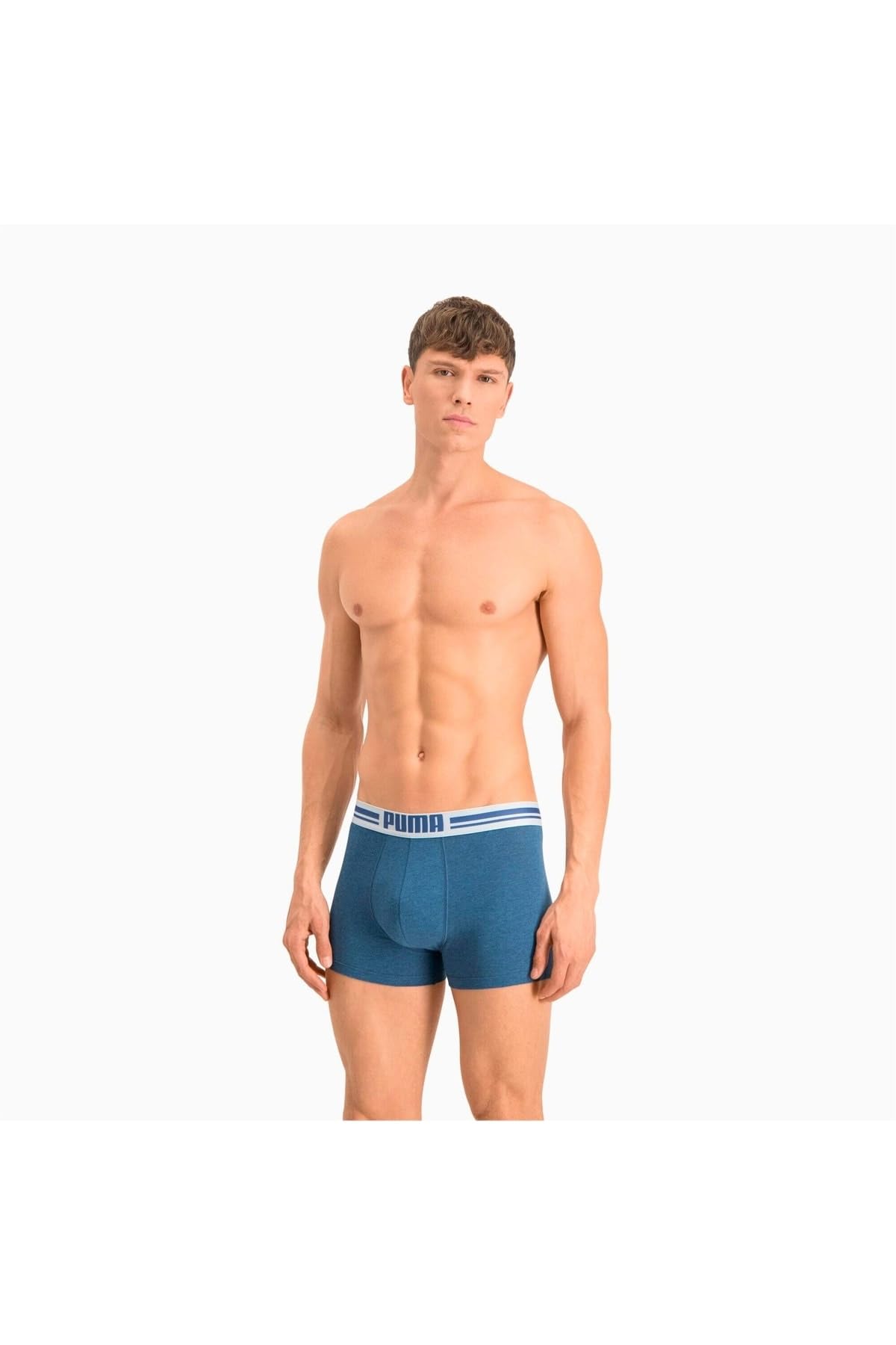 Puma Men's Puma Placed Logo Boxer 2p Swim Trunks Not Applicable, Blue (Denim 162), Large (Manufacturer Size: 030)