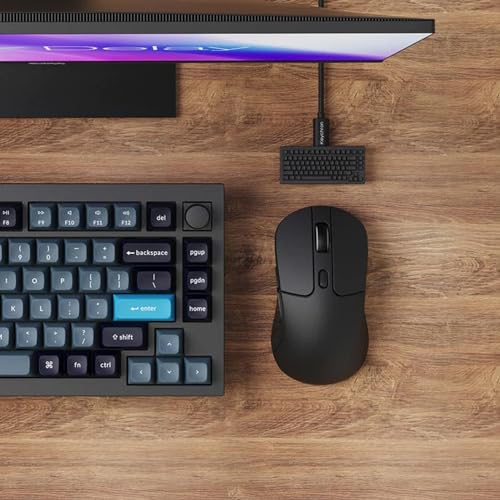 Image of Keychron M3 Wireless Gaming Optical Mouse, Tri-Mode 2.4 GHz /Bluetooth 5.1 /Wired, PixArt PAW 3395 Sensor, 4000Hz Polling Rate, 79g Lightweight Programmable Macro Button for Windows PC /Mac - Black