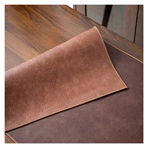 Chemin de table en cuir imperméable napperon marron et coussin de table - 4