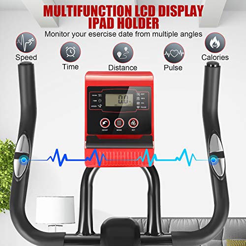 Heka Heimtrainer Fahrrad mit 13 kg Schwungrad,Indoor Bike, Hometrainer für zu Hause, Fitnessbike mit Pulsmesserr & LCD… – Bild 3