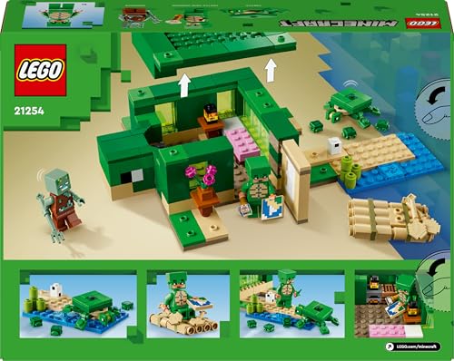 Minecraft Beach House della Tartaruga - Giocattolo con Figure di Animali e Mob, Accessori come un Tavolo da Crafting - Regalo per Gamer, Bambini e Bambine da 8 Anni in su - 21254 - Lego - Immagine 10