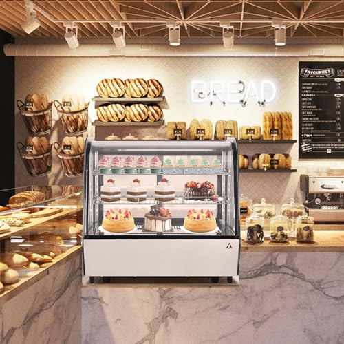 Image of Commercial Display Refrigerator, 4.2 Cubic Feet Tabletop Cake Refrigerator, Equipped with Led Lighting, Air Cooling, And Automatic Defrosting Functions, for Bakeries, Cafes, Restaurant