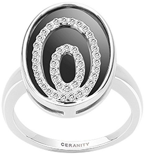 Preisvergleich Produktbild CERANITY Damen-Ringe 925 Sterling-Silber Silber Cubic Zirconia