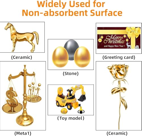 3Pcs Golden Flüssigkeit Spiegel Chrom Marker, Permanent reflektierende Flüssigkeit Chrom Paint Stifte Set, Hochglanz Kunst Auto DIY Modell Reparatur Marker Set für Kunststoff Metall Glas Keramik