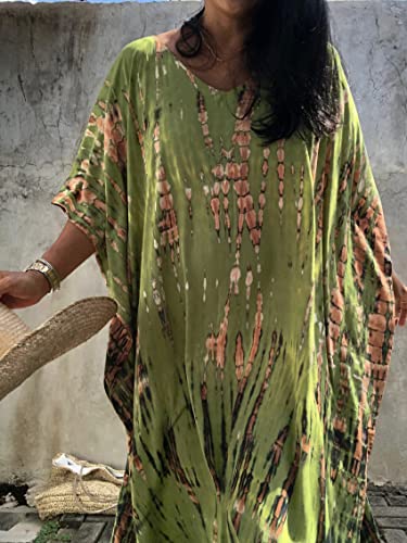 Image of Kaftan Dresses for Women Plus Size Summer Beach Dress with Print and Swim Cover Ups
