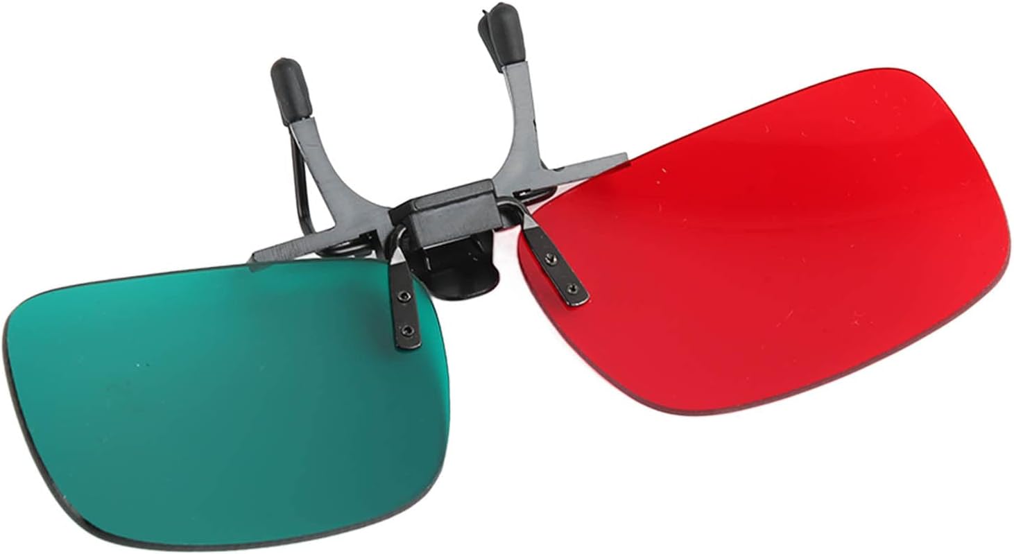 FILFEEL Red Green Glasses Clip On Left Green Right Red Amblyopia Glasses for Visual Function Training