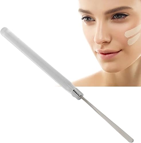 Tyenaza 3Pcs Makeup Foundation Spatula, Color Blending Stainless Steel Transparent Handle Nail Gel Spatula Stirring Rod