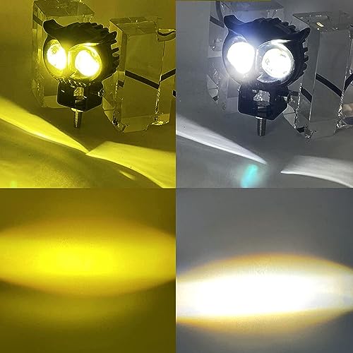 Image of Led OWL Shape Fog Yellow-White light Low & High Beam for universal vehicles 9V-60V 20W