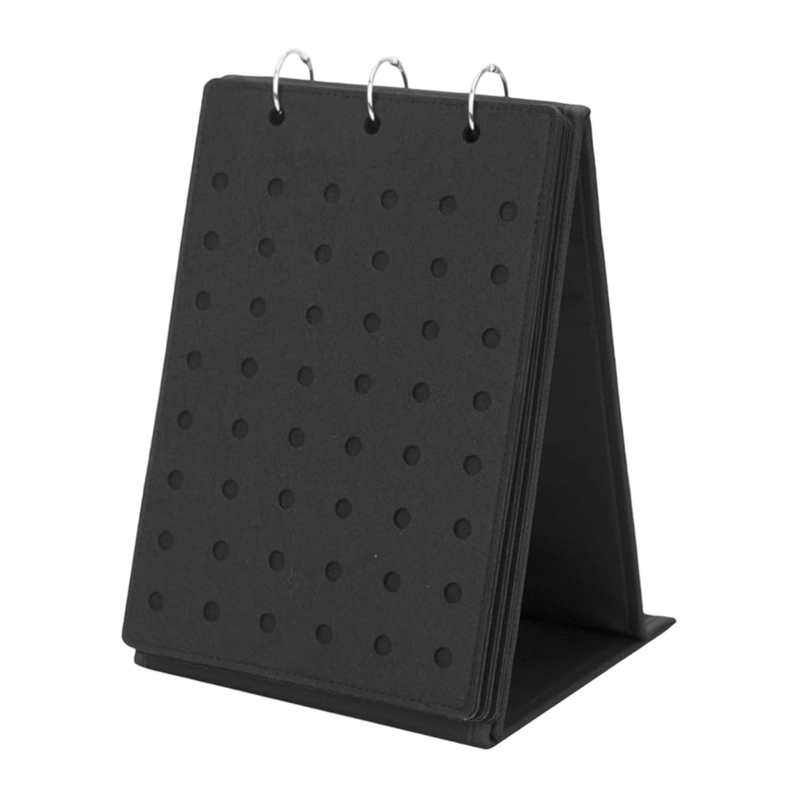 Présentoir à breloques pour chaussures à système de reliure amovible avec feuillets noirs