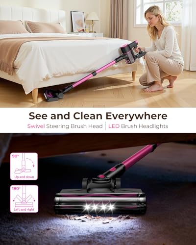 Image of UML0 N8 Cordless Vacuum Cleaner, Lightweight Stick Vacuum with Powerful Suction, 2200mAh Battery, 40 Mins Runtime, Self-Standing, Rechargeable Vacuum Cleaners for Home Hardwood Floor Carpet Pet Hair