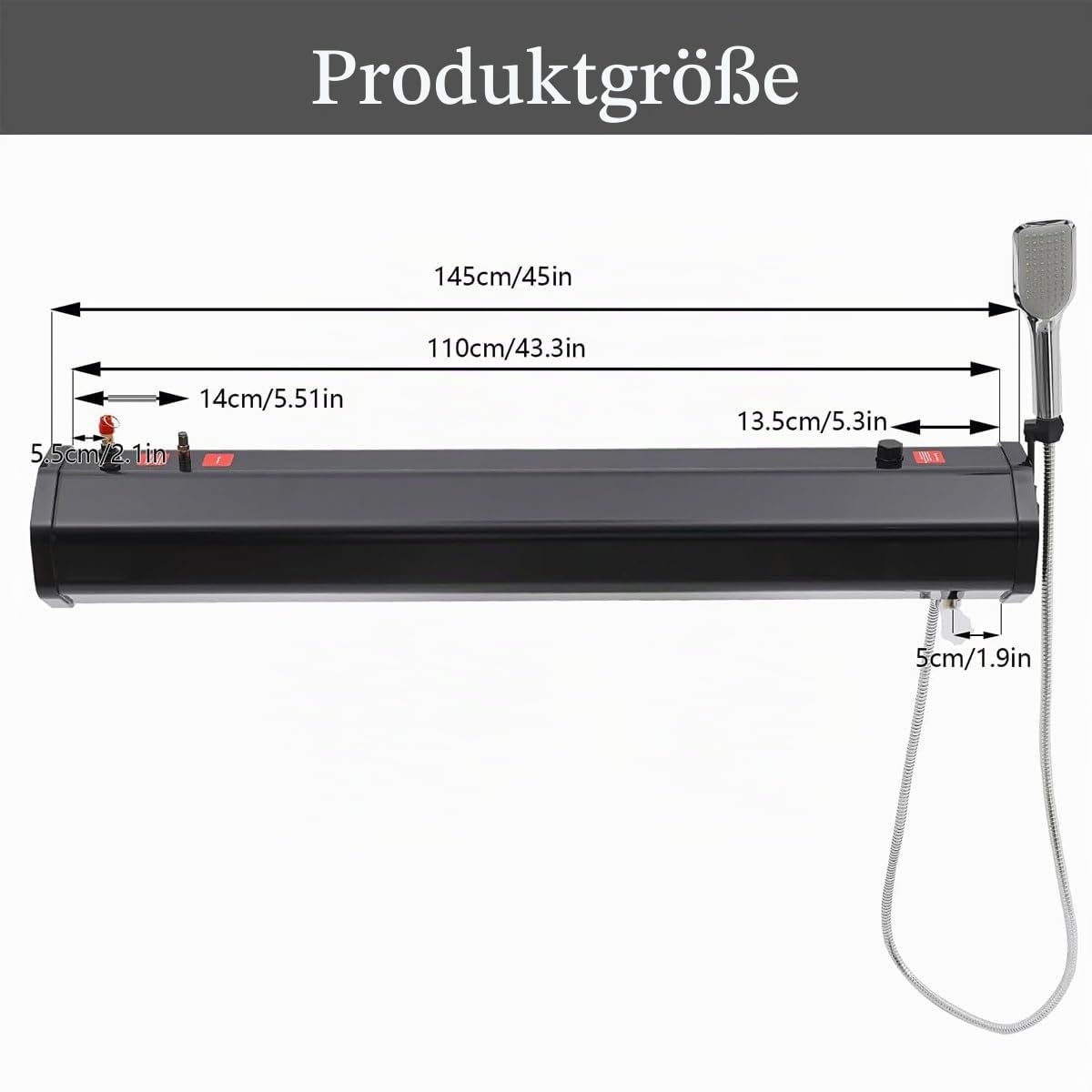 Campingdusche Camping Dusche Outdoor Mit 6.7ft duscheschlauch für Garten Reisen Autowäsche für Wandern, Camping, Reisen, Strand, Haustier,8 Gallon