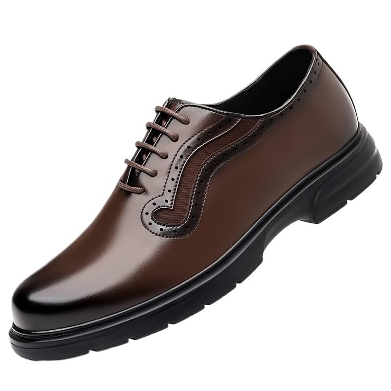 Men's Dress Shoes Classic Lace-up Formal Tuxedo Derby Shoes Breathable Leather Wingtip Brogue Oxfords for Men