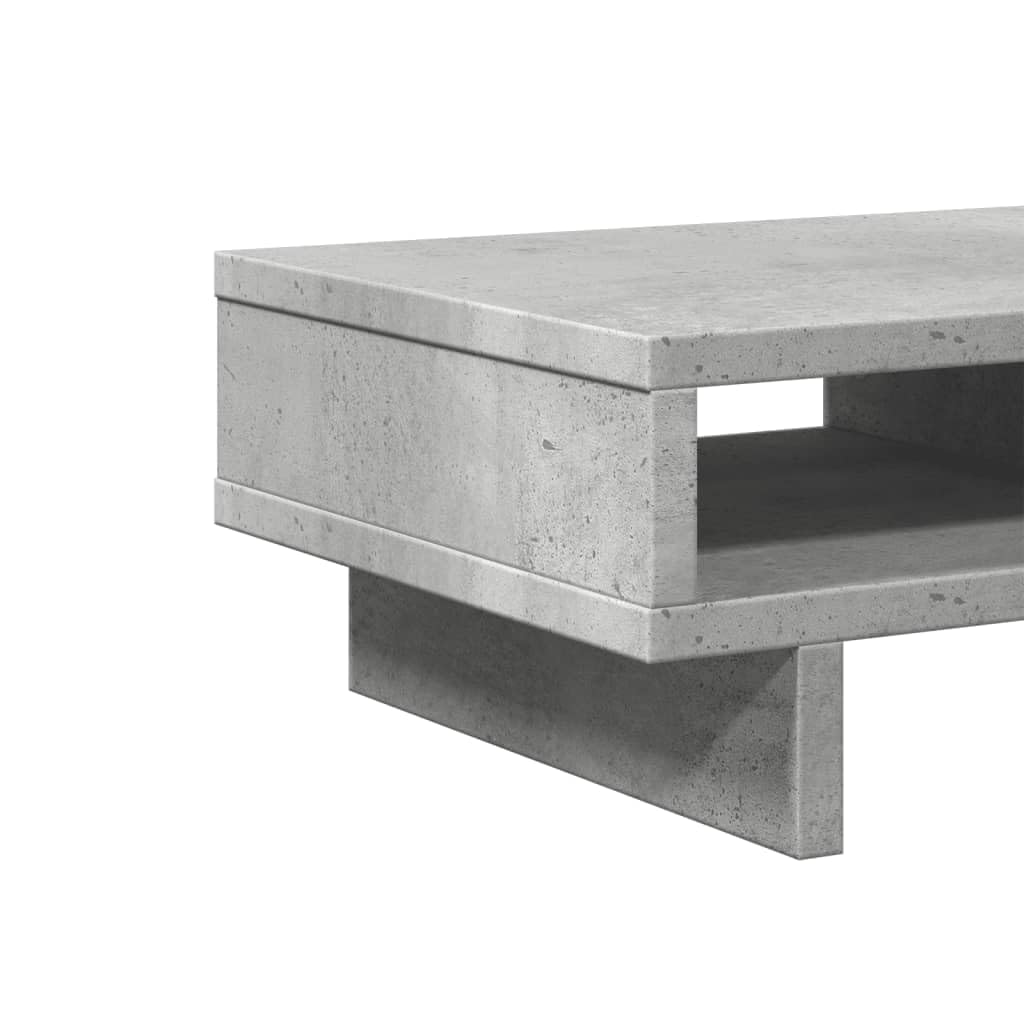 Supporto per monitor, grigio cemento, 50 x 27 x 15 cm, in legno, regolabile in altezza, ergonomico, per ufficio, casa, gaming