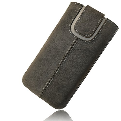 Genuina Real Cuero de Vaca Funda de la Cubierta de la Cubierta de Manga Slip In Pull Tab Apple iPhone 5 S