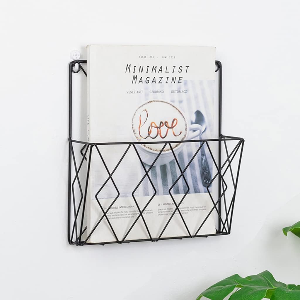 Iron Wire Collection For Case Wall Mount File Holder Metal Magazine Organizer Holder Home School Dorm Organizer Supplies Wall Magazine Holder Rack Gold Metal Clear For Bathroom