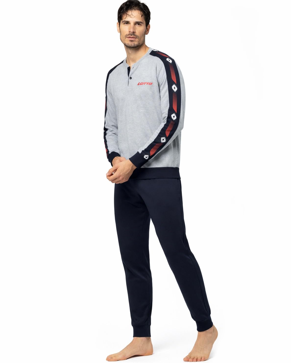 Pigiama Uomo Cotone Leggero Lungo *Lotto* Mezza Stagione Stile Sportivo - Primavera Estate
