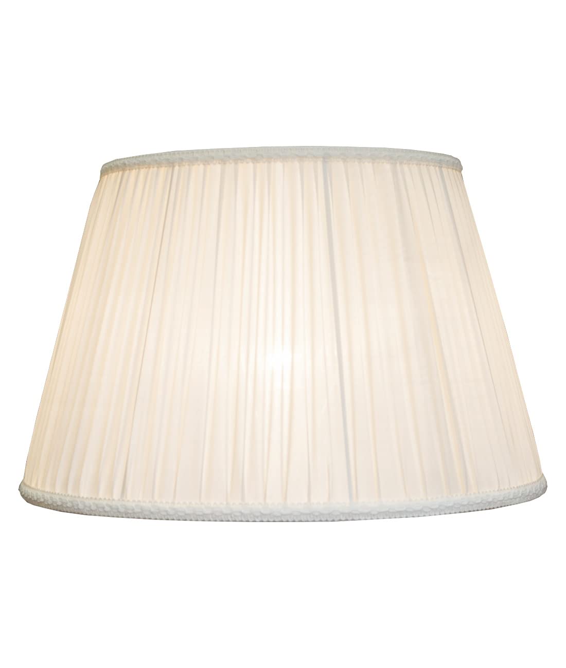 cappello paralume paraluce per lampada tondo nuovo plissettato plissé avorio panna arricciato tessuto stoffa fatto a mano Made in Italy cucito a mano. (DIAMETRO 40 ATTACCO E27)