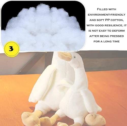 Miniatura 4 de CHELEI2019 3 piezas de animales de peluche de cisne de 15.7 pulgadas, ganso de peluche blanco, regalo para niños