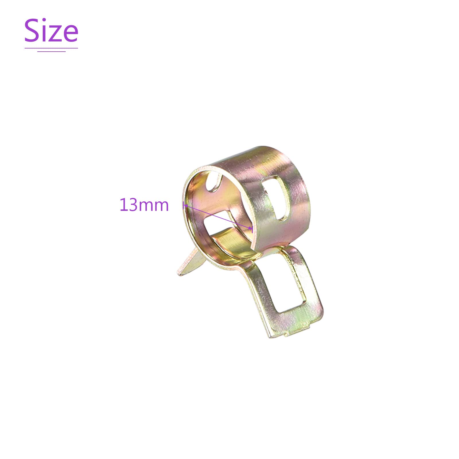 DMiotech 100 Pack 13mm Spring Band Fuel Hose Clips Silicone Vacuum Hose Clamp Fastener Spring Clamps Clips