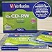 Verbatim CD-RW 700MB 4X-12X Rewritable Blank Media - 10 Discs in Slim Jewel Cases,Silver