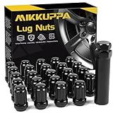 MIKKUPPA 24pcs M12x1.25 Lug Nuts - Replacement for 2005-2015 Nissan Armada, 2004-2019 Titan, 1995-2004 Pickup Aftermarket Wheel Black Closed End Spline Lug Nuts
