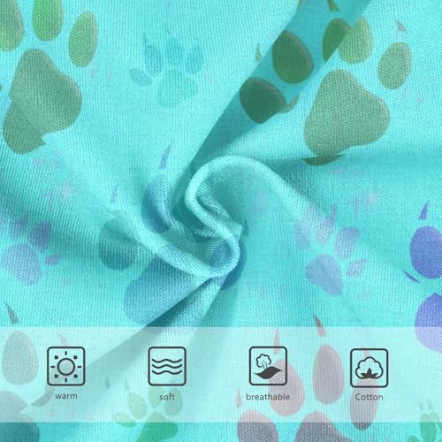 Cute Animal Paw Prints Blue Little Girl Panties Girls Underwear Toddlers Cotton Fun Briefs Girls Undies 2t3