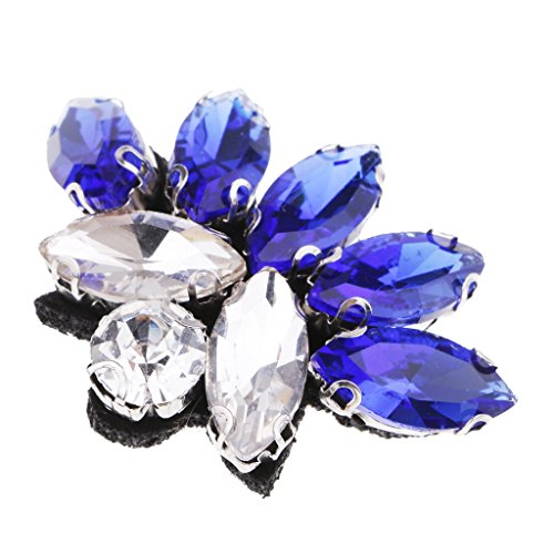Hermosa Parche con Cuentas de Diamantes de Imitación Adorno de Apliques de Ropa - Azul, 4.2 x 3.1cm