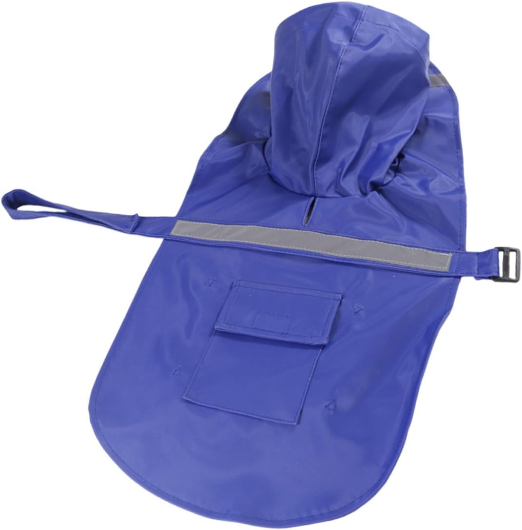Artibetter Dog Rain Hoodie Waterproof Reflective Strip Adjustable Poncho Raincoat for Large Dogs XL Blue, Suitable for Labrador Golden Retriever Northern Breed Outdoor Walking