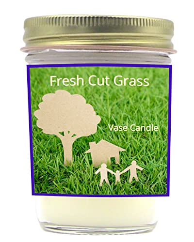Fresh Cut Grass Vase Candle - The wonderful fresh aroma of freshly cut green grass. (Jar)