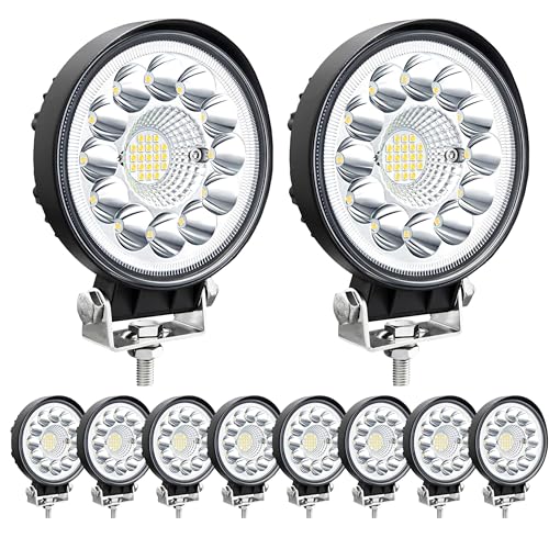Lámparas LED redondas 4 pulg 10 piezas para vehículo off road miniatura 1
