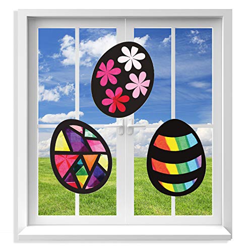 VHALE Suncatchers Craft 3 Sets (9 Cutouts) w Tissue Papers