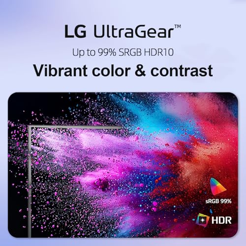 Image of LG 24 inch Ultragear FHD Gaming Monitor, IPS Display, 144Hz Refresh Rate, 1ms MBR, HDR10, sRGB 99% Color Gamut, NVIDIA G-SYNC Compatible, AMD FreeSync, HDMI, DisplayPort, Vase Mountable, Tilt, Black