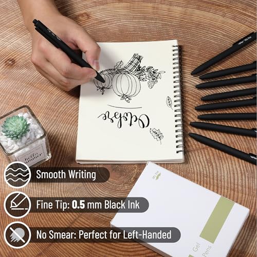 Mr. Pen bolígrafos retráctiles de gel, pack de 10, tinta negra miniatura 3
