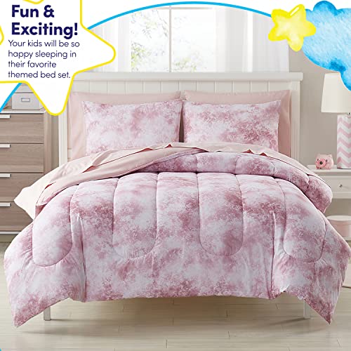 Image of Kids Bedding Set Bed in a Bag for Boys and Girls Toddlers Printed Sheet Set and Comforter , Full, Waterbury Marble