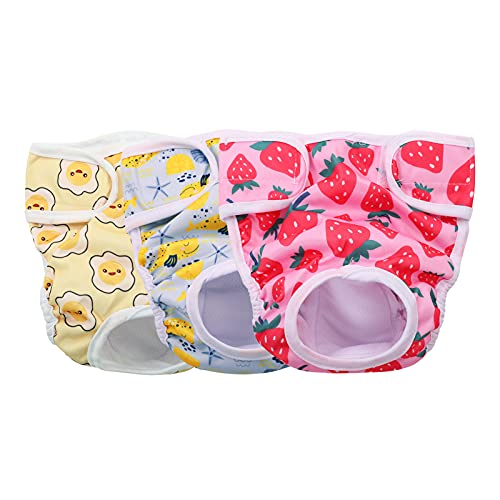 ASENKU Dog Diapers Female Washable Doggy Diapers Reusable Dog Period Panties Dog Heat Diapers for Small Medium Female Pet Puppy Cats Doggies 3 Pack, M