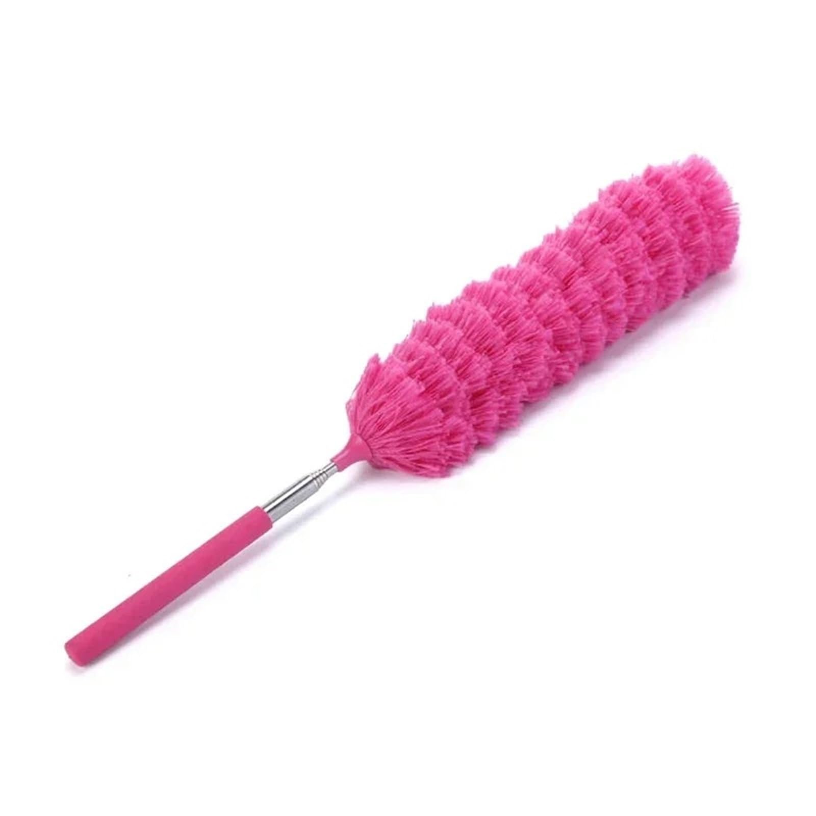 Extendable Dusters For Cleaning 2pc 360 Electrostatic Dust Duster Telescopic Stainless Steel Household Feather Cleaning Tool(Rose red)