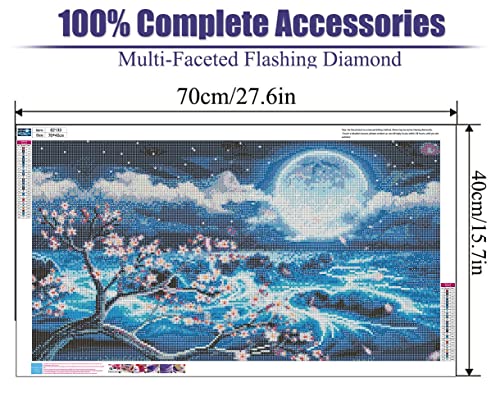5D Moon Diamond Painting Kits For Adults,Large Diamond Painting Stitch Gem Art Craft,Diy Full Drill Diamond Dots Paintings Picture For Home Wall Decoration Gift (27.5 X 15.7Inch) #TOP1