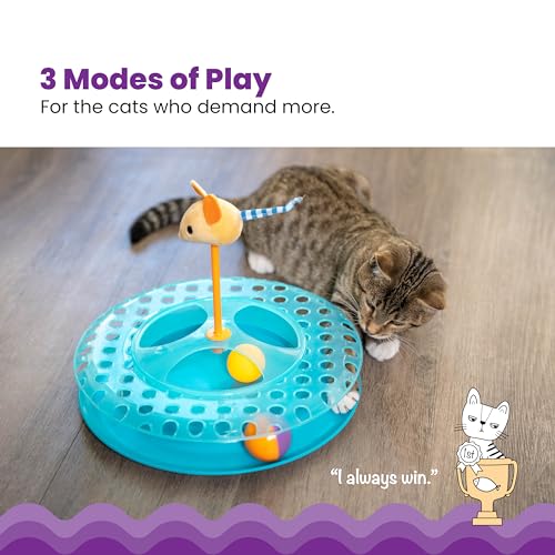 Image of Catstages Cheese Chase Interactive Cat Track Toy with Balls and Catnip Toy, Multicolored