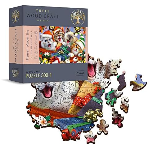 Trefl-500+1 Piezas Wood Craft Gatitos de Navidad Cover