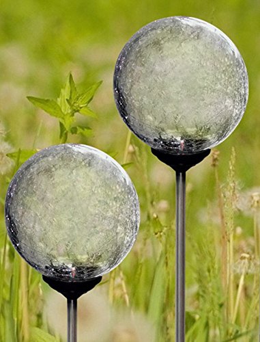 Solar Clear Crackle Glass Ball, Multi-Color Color Changing Led Light, Garden Decor Stake Yard Led Light #TOP1