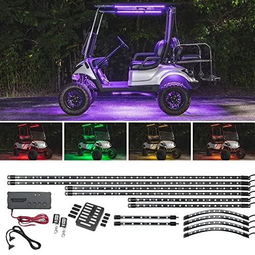 Ledglow 12Pc Million Color Led Electric Golf Cart Underglow Accent Lighting Kit With Canopy, Wheel Well & Interior Lights For Ezgo Yamaha Club Car - Fits 36/48/72-Volt - Built-In Voltage Reducer #TOP26