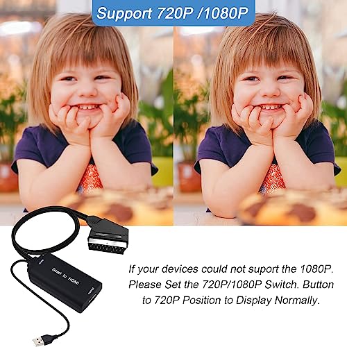 Scart auf HDMI Konverter für HDTV, STB, VHS, Xbox, PS3 und mehr